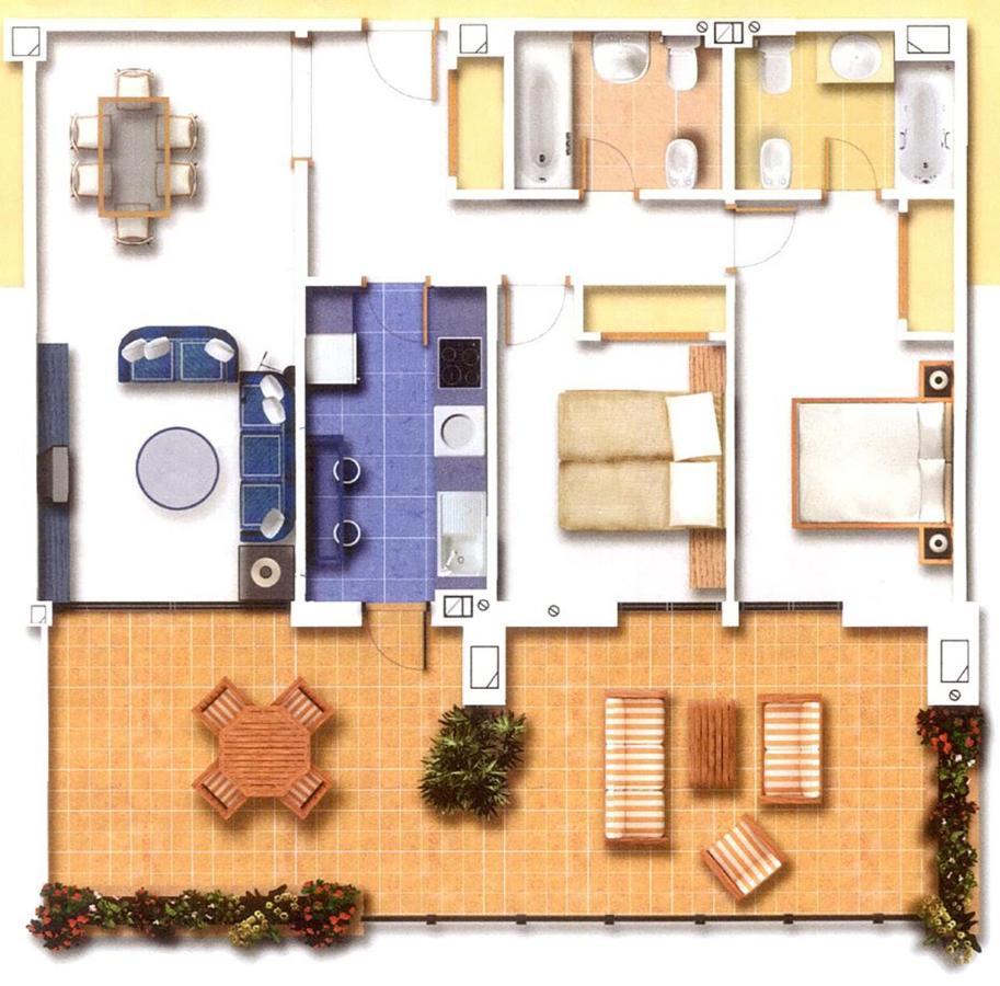 Apartment Salinas. For 4. Terrace/parking/pools/gym/4mins Estepona